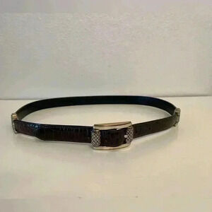 Vintage Western Women's Dark Brown Leather Belt Size‎ M/L 32